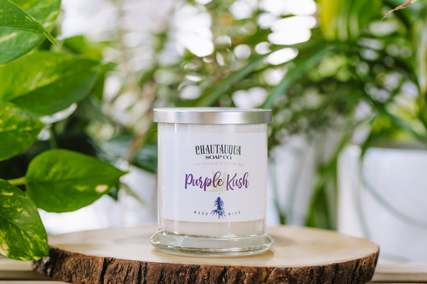Purple Kush Wood Wick Soy Wax Candle
