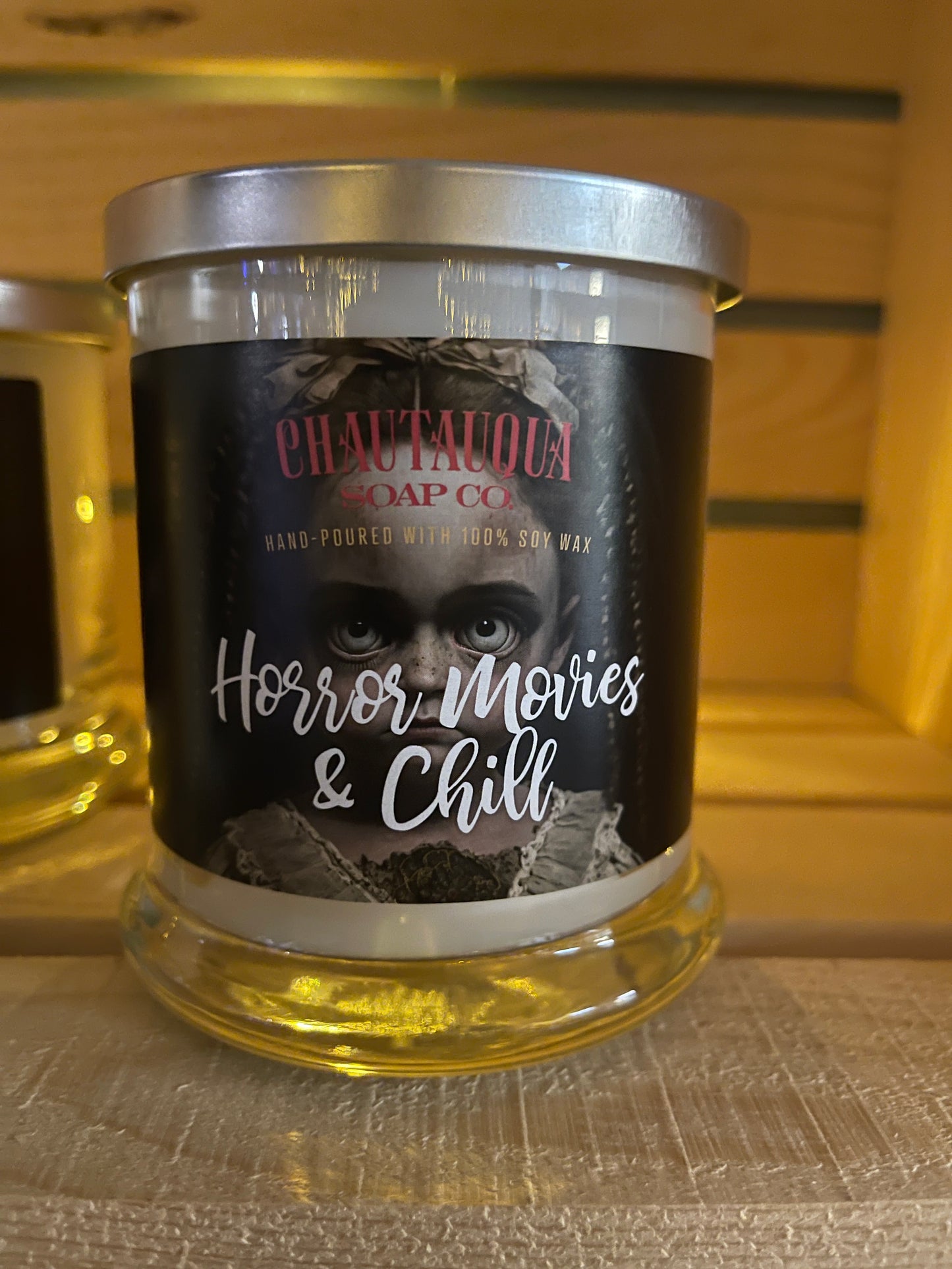 Horror Movies & Chill Wood Wick Candle