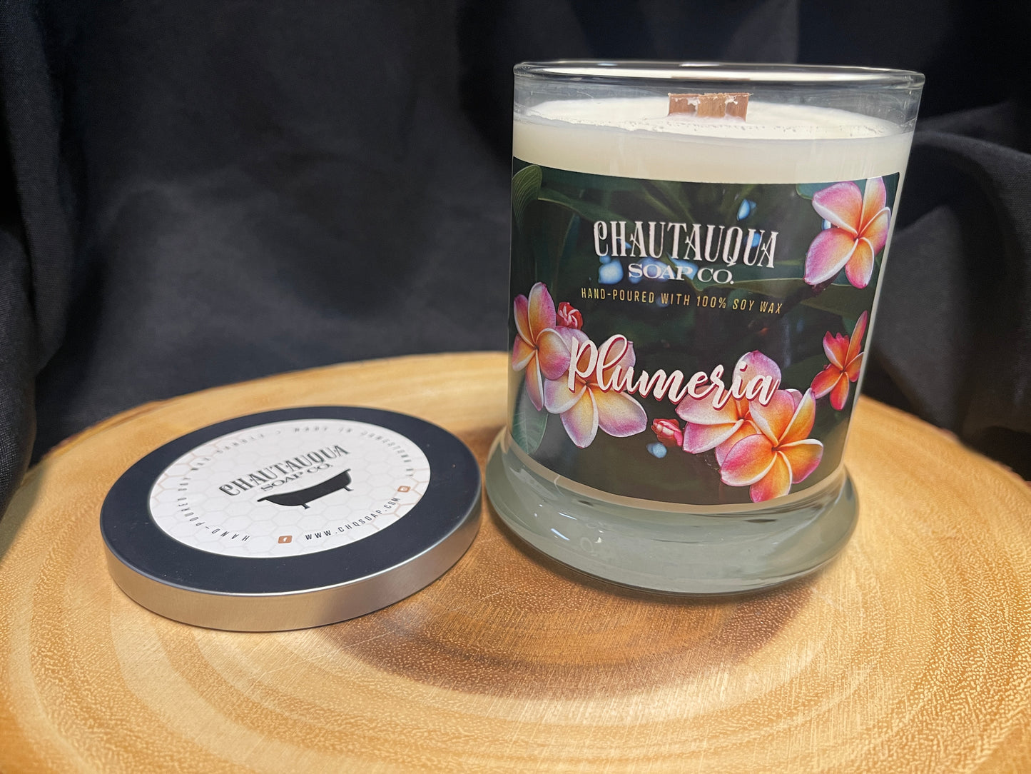 Plumeria Wood Wick Candle